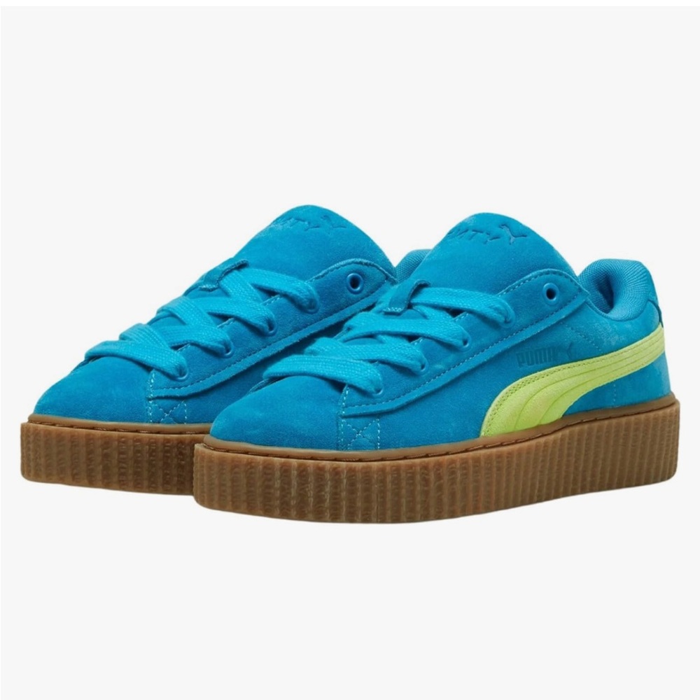 Fendy Puma Creeper Phatty By Rhianna NWOT Women’s Size 6 Blue Neon Green